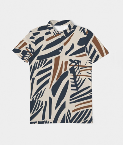 Men's All-Over Print Slim Fit Short Sleeve Polo