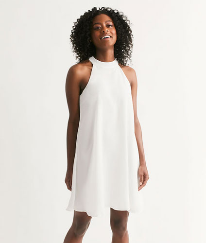 Women's All-Over Print Halter Dress