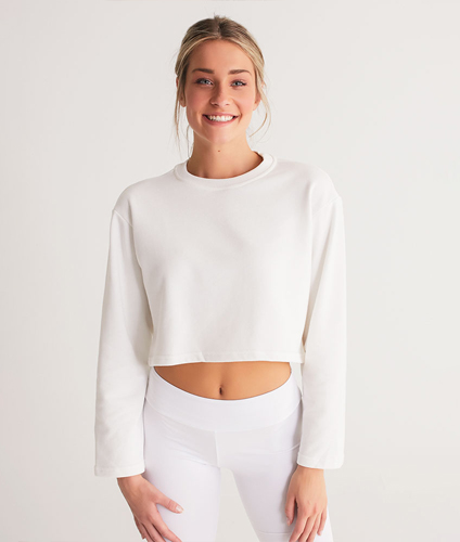 Women's All-Over Print Cropped Sweatshirt