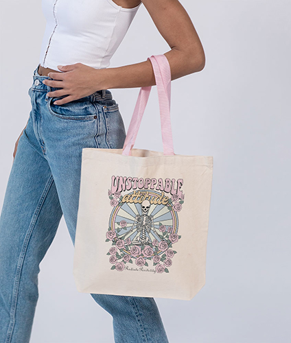 Canvas Tote with Contrast-Color Handles | Q-Tees