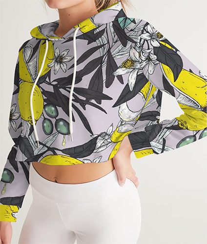 Women's All-Over Print Cropped Hoodie