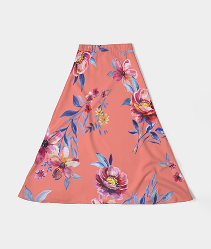 Women's All-Over Print A-Line Midi Skirt